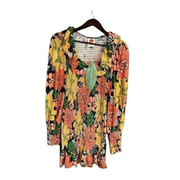 Farm Rio Black  Garden Lenzing Ecovero Viscose Mini Size Small Dress NWT - Picture 3 of 10